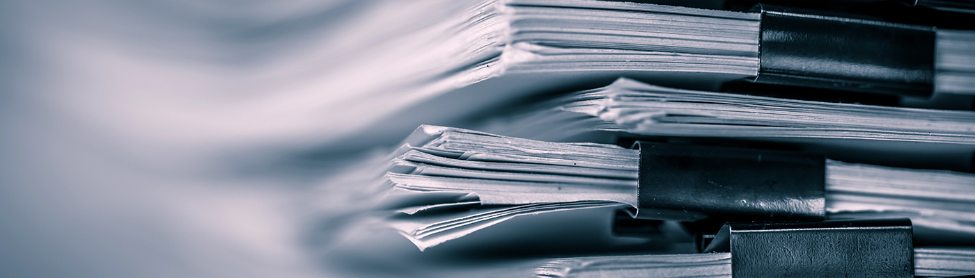 close up report paper stacking of office working document